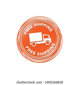 free shipping circle glossy button. free shipping label,badge.