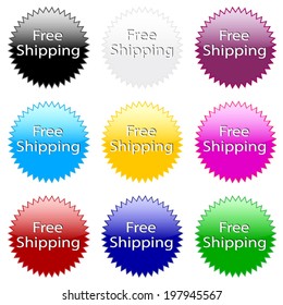 Free shipping ! Colorful website vector icon. 