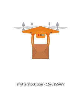 free shipping concept, drone with package box icon over white background, colorful design, vector illustration