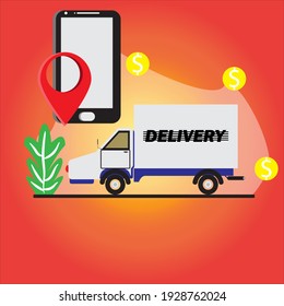 FREE SHIPPING CONCEPT FLAT ILLUSTRATION VECTOR