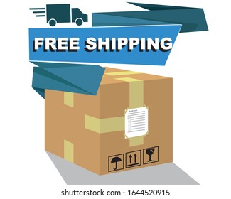Free shipping concept illustration. EPS.