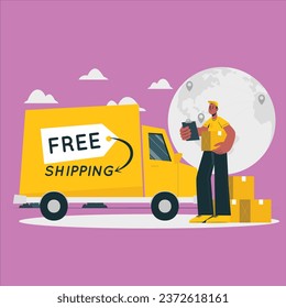 ilustración de diseño vectorial de concepto de transporte libre