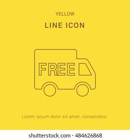 Free Shipping Cute yellow thin line icon / logo Design