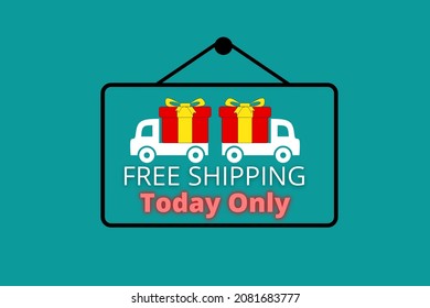 Free Shipping Day Illustration Flyer Or Banner