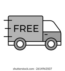 Free Shipping Delivery Icon. Logistics Truck with Free Text for E-Commerce
