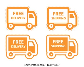 Free shipping, delivery icon set. vector illustration