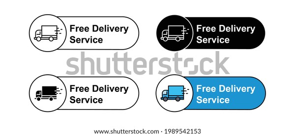 Free shipping delivery with priority\
shipment for customer package as marketing sale in e-commerce,\
advertising.Truck icon, free delivery service. Vector illustration.\
Design on white\
background.EPS10