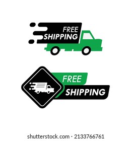 Free shipping delivery service badge design vector