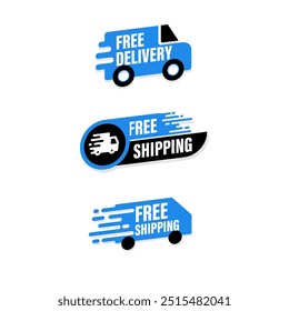 Free Shipping delivery service badge. Free delivery order icon vector. 
