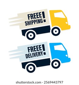 Free Shipping delivery service badge. Free delivery order icon vector. Online Shipping vector design eps file.
