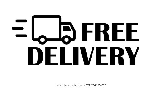 Free shipping delivery service text with badge. Fast time delivery order . Quick shipping delivery icon.