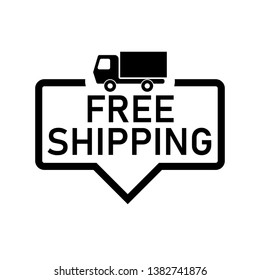 FREE SHIPPING. Delivery - speech bubble icon. Vector illustration concept Isolated