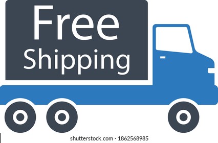 Free Shipping Delivery Transportation Vector Express Same day foc Icon Sign, Black Friday and Cyber Monday Sale Symbol on White background