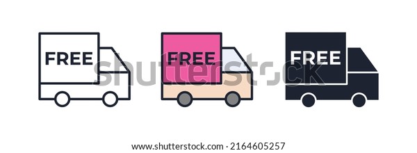 free shipping\
delivery truck icon symbol template for graphic and web design\
collection logo vector\
illustration