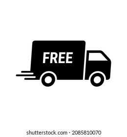 free shipping delivery truck vector icon isolated on white background