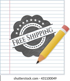Free Shipping draw with pencil effect