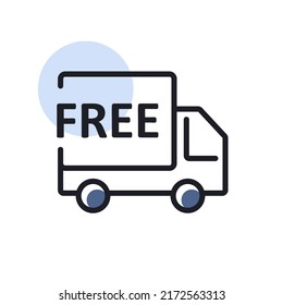 Free shipping flat icon. E-commerce sign. Graph symbol for your web site design, logo, app, UI. Vector illustration, EPS10.