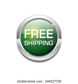 Free Shipping Glossy Shiny Circular Vector Button