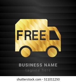 Free Shipping Gold and Black silk fashion premium icon / Logo