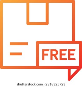 Free Shipping Gradient Icon, Vector