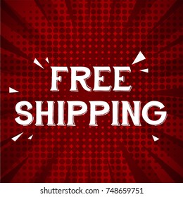 free shipping greeting card with red retro design