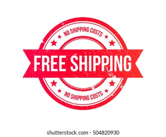 Free Shipping Grunge Ribbon Stamp
