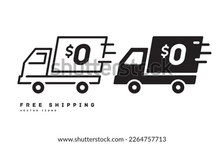 Free shipping icon FREE $0 vector illustration