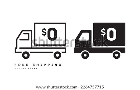 Free shipping icon FREE $0 vector illustration