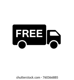 Free shipping icon. Black. Vector.