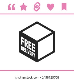 Free shipping icon, free delivery sign icon vector, package box symbol.