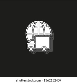 free shipping icon, delivery truck illustration isolated, delivery service sign - free delivery icon