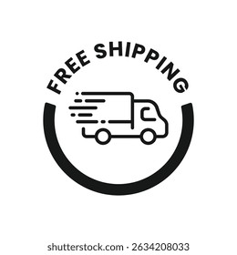 Free shipping icon. Free Delivery icon vector sign. Free shipping delivery truck icon
