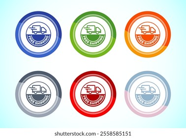 Free shipping icon design Free delivery icon, Button Design Saet