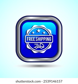 Free shipping icon design illustration, Free delivery icon, Button design