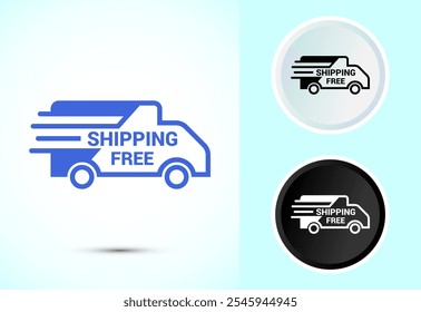 Free shipping icon design illustration, Free delivery icon