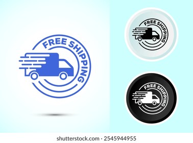 Free shipping icon design illustration, Free delivery icon