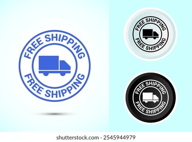 Free shipping icon design illustration, Free delivery icon