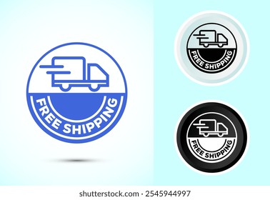 Free shipping icon design illustration, Free delivery icon