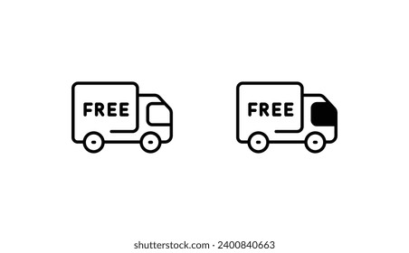 Free Shipping icon design with white background stock illustration