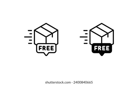 Free Shipping icon design with white background stock illustration