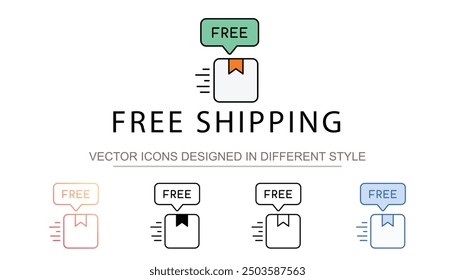 Free Shipping icon design with white background stock illustration