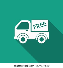 free shipping icon with long shadow