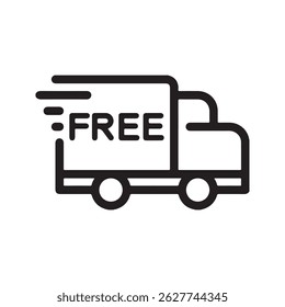 free shipping icon on white background