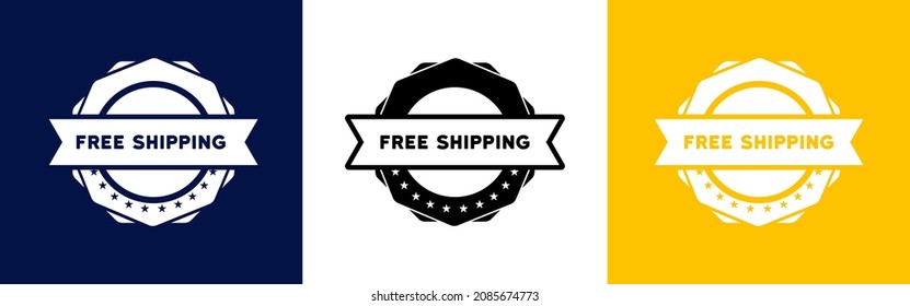 Free shipping icon set. Free delivery stamp. Business concept. Vector EPS 10. Isolated on white background.