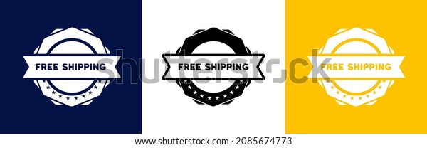 Free shipping icon\
set. Free delivery stamp. Business concept. Vector EPS 10. Isolated\
on white background.