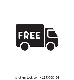 free shipping icon vector design. glyph style