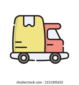 Free Shipping Icon Vector Illustration. Flat Outline Cartoon. Shopping and Ecommerce Icon Concept Isolated Premium Vector