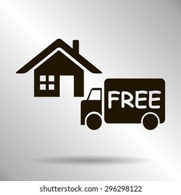 Free shipping icon, vector symbol car carrying cargo