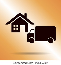 Free shipping icon, vector symbol car carrying cargo