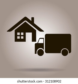 Free shipping icon, vector symbol car carrying cargo